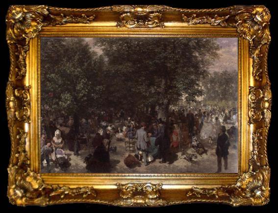 framed  Adolph von Menzel Afternoon in the Tuileries Garden, ta009-2